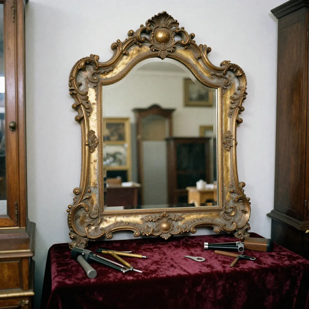 Art Deco table before restoration
